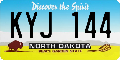 ND license plate KYJ144