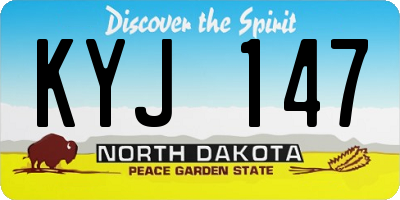 ND license plate KYJ147