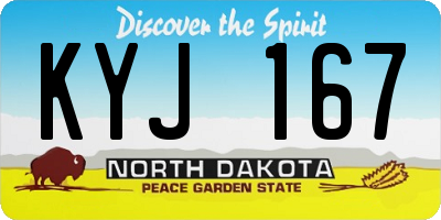 ND license plate KYJ167