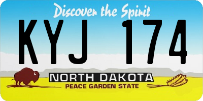 ND license plate KYJ174