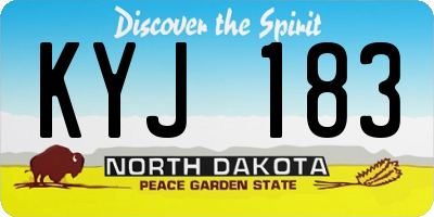 ND license plate KYJ183