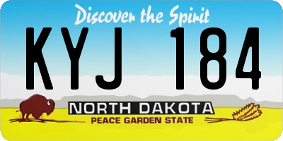 ND license plate KYJ184