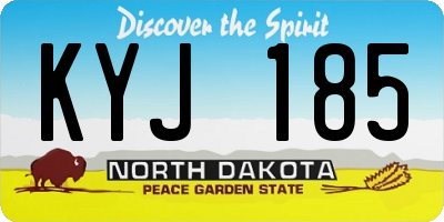 ND license plate KYJ185