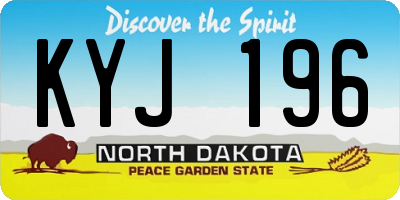 ND license plate KYJ196