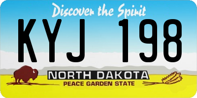ND license plate KYJ198