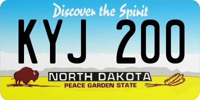 ND license plate KYJ200