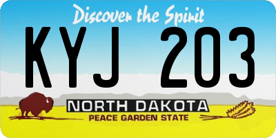 ND license plate KYJ203
