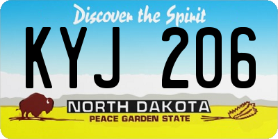 ND license plate KYJ206