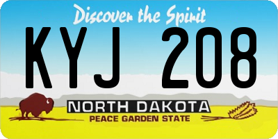 ND license plate KYJ208