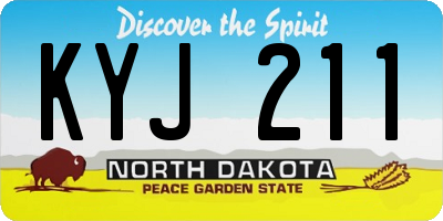 ND license plate KYJ211