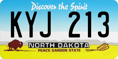 ND license plate KYJ213