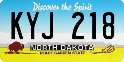 ND license plate KYJ218