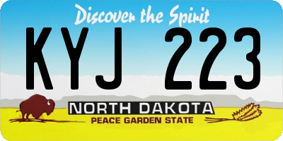 ND license plate KYJ223