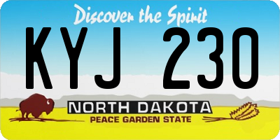ND license plate KYJ230