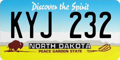 ND license plate KYJ232