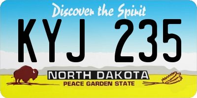 ND license plate KYJ235