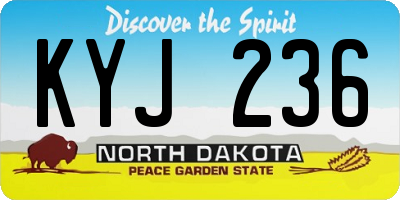 ND license plate KYJ236