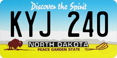 ND license plate KYJ240