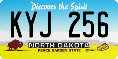 ND license plate KYJ256