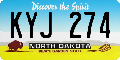 ND license plate KYJ274