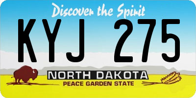 ND license plate KYJ275