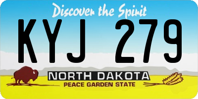 ND license plate KYJ279