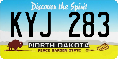 ND license plate KYJ283