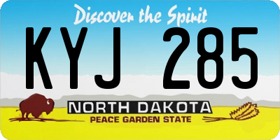 ND license plate KYJ285