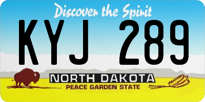 ND license plate KYJ289