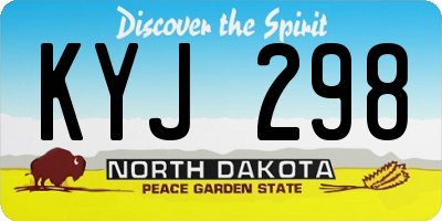 ND license plate KYJ298