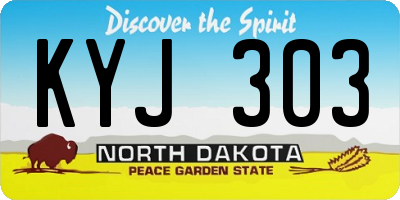 ND license plate KYJ303