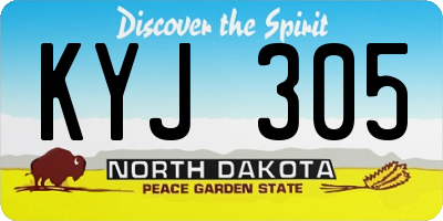 ND license plate KYJ305