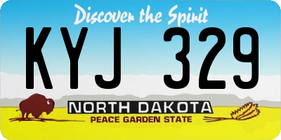 ND license plate KYJ329