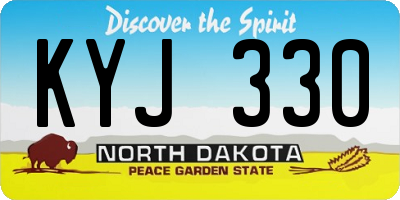 ND license plate KYJ330