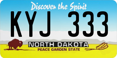 ND license plate KYJ333