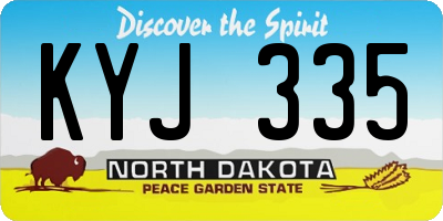 ND license plate KYJ335