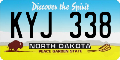 ND license plate KYJ338