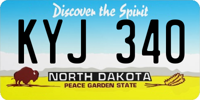 ND license plate KYJ340