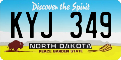 ND license plate KYJ349
