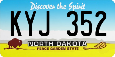 ND license plate KYJ352