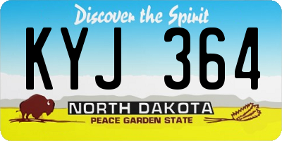 ND license plate KYJ364