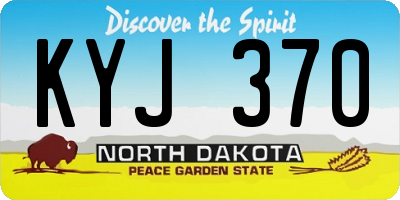 ND license plate KYJ370