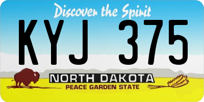 ND license plate KYJ375