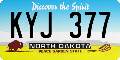 ND license plate KYJ377