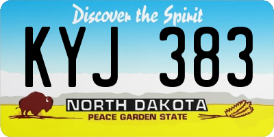 ND license plate KYJ383