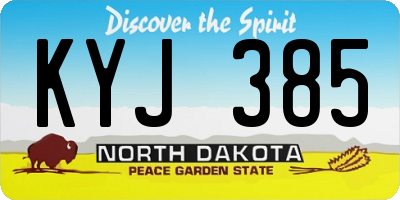 ND license plate KYJ385