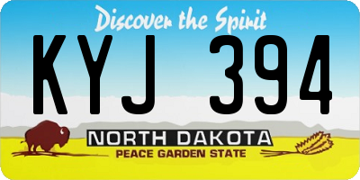 ND license plate KYJ394