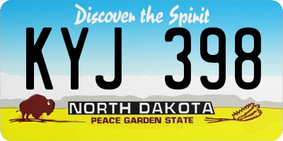 ND license plate KYJ398