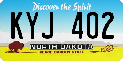 ND license plate KYJ402