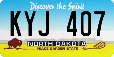 ND license plate KYJ407